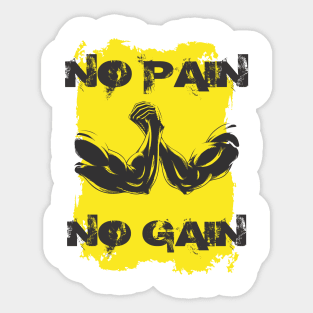 No pain no gain - Crazy gains - Nothing beats the feeling of power that weightlifting, powerlifting and strength training it gives us! A beautiful vintage design representing body positivity! Sticker